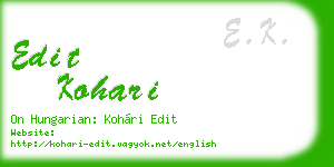 edit kohari business card
